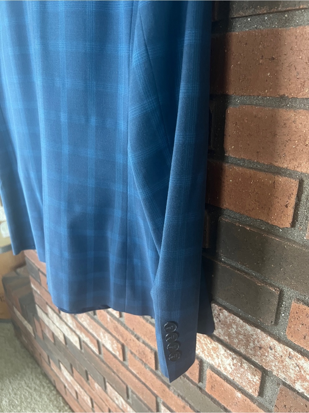 Men's Blue Windowpane Sport Coat - Tailored Modern Fit - Picture 8 of 8
